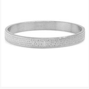 NEW•SILVER “OUR FATHER” LORD’S PRAYER HINGE BANGLE